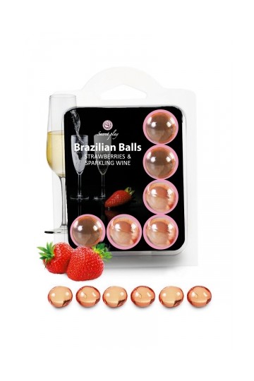 6 Brazilian Balls Fraise & Champagne