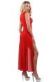 Robe Longue Transparente Rouge Micro Résille Spazm