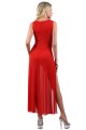 Robe Longue Transparente Rouge Micro Résille Spazm