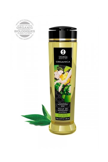 Huile Massage Bio Thé Vert Exotique Shunga