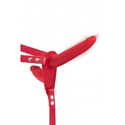 Double Gode Ceinture Vibrant Rouge USB Fetish Tentation