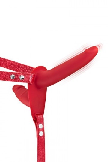 Double Gode Ceinture Vibrant Rouge USB Fetish Tentation